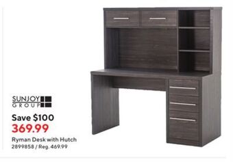 Staples Sunjoy ryman desk with hutch offer