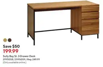 Staples Sully bay st. 3 drawer desk offer
