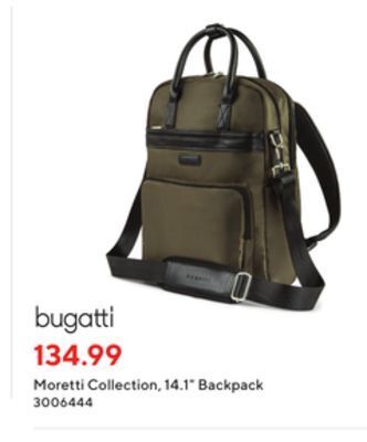 Staples Bugatti moretti collection, 14.1" backpack offer