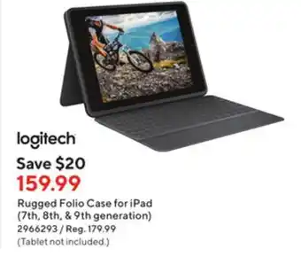 Staples Logitech rugged folio case ipad (7th, 8th, & 9th generation) offer