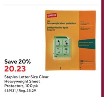 Staples Staples letter size clear heavyweight sheet protectors offer