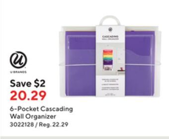 Staples U brands 6-pocket cascading wall organizer offer