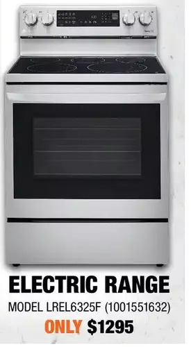 Home Depot Lg electric range offer