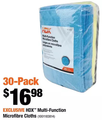 Home Depot Hdx multi-function microfibre cloths offer