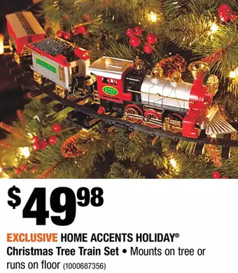 Home Depot Home accents holiday christmas tree train set offer