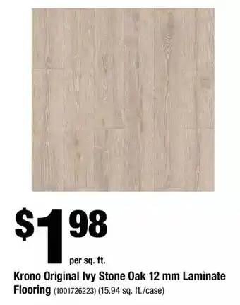 Home Depot Krono original ivy stone oak 12 mm laminate flooring offer