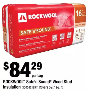 Home Depot Rockwool safe'n'sound wood stud insulation offer