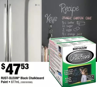Home Depot Rust-oleum black chalkboard paint offer