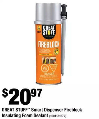 Great stuff smart dispenser fireblock insulating foam sealant