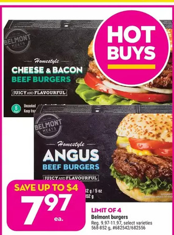 Giant Tiger Belmont burgers offer