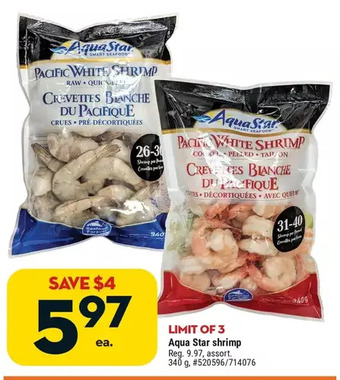 Giant Tiger Aqua star shrimp offer