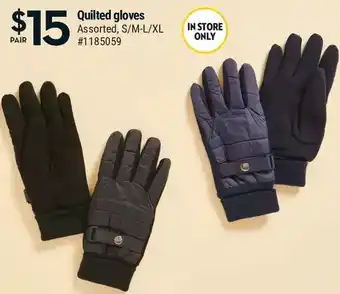 Giant Tiger Quilted gloves offer