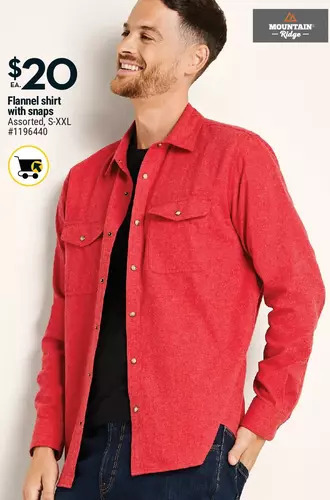 Giant Tiger Flannel shirt with snaps offer