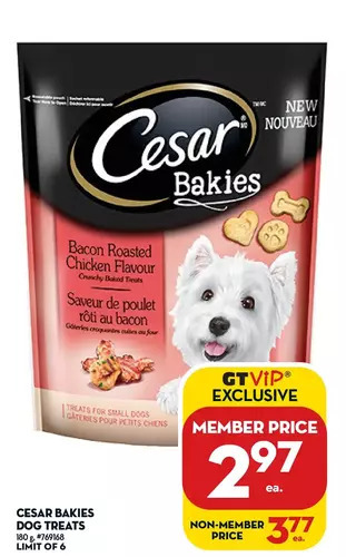 Giant Tiger Cesar bakies dog treats offer
