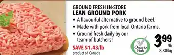 Farm Boy Ground fresh in-store lean ground pork offer
