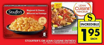 Food Basics Stouffer's or lean cuisine entrees offer