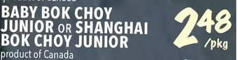 Farm Boy Baby bok choy junior or shanghai bok choy junior offer