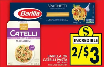 Food Basics Barilla or catelli pasta offer