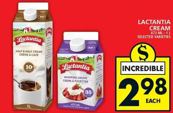 Food Basics Lactantia cream offer
