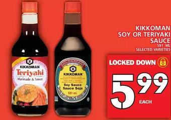 Food Basics Kikkoman soy or teriyaki sauce offer