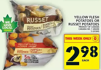 Food Basics Yellow flesh potatoes or russet potatoes offer