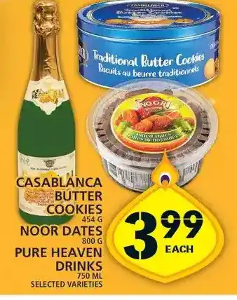Food Basics Casablanca butter cookies | noor dates | pure heaven drinks offer