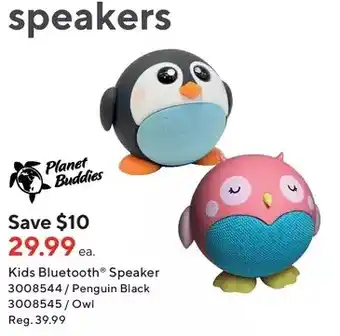 Staples Planet buddies kids bluetooth speaker offer