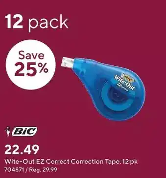 Staples Bic wite-out ez correct correction tape offer
