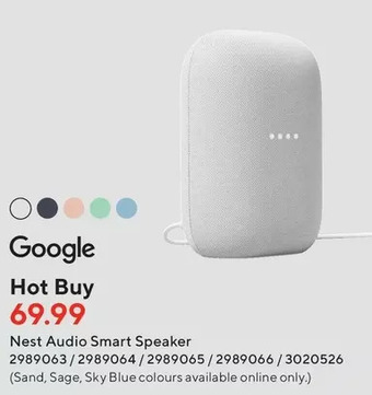Staples Google nest audio smart speaker offer