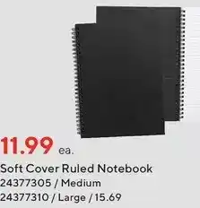Staples Soft cover ruled notebook offer