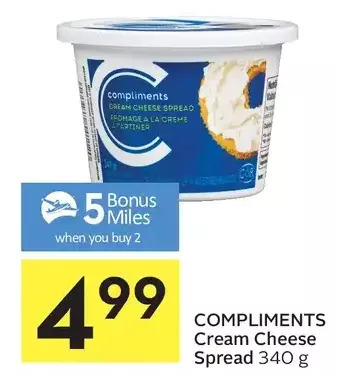 Foodland Compliments cream cheese spread offer