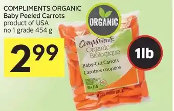 Foodland Compliments organic baby peeled carrots offer