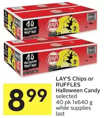 Foodland Lay's chips or ruffles halloween candy offer