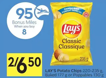 Foodland Lay's potato chips, baked or poppables offer