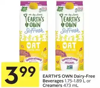 Foodland Earth's own dairy-free beverages or creamers offer