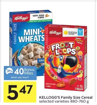 Foodland Kellogg's family size cereal offer