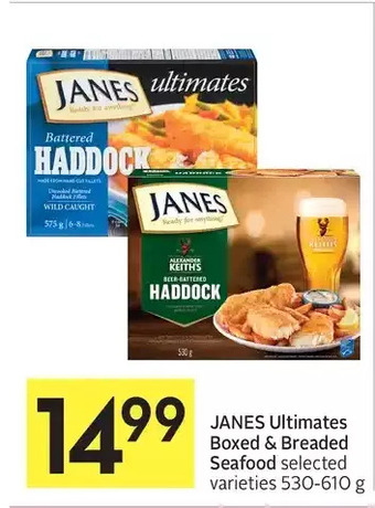 Foodland Janes ultimates boxed & breaded seafood offer