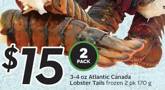Sobeys 3-4 oz atlantic canada lobster tails offer