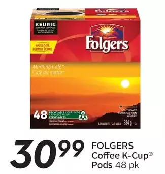 Sobeys Folgers coffee k-cup pods offer