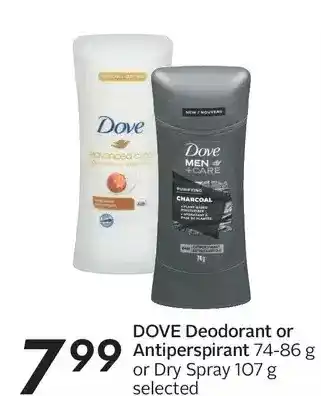 Sobeys Dove deodorant or antiperspirant or dry spray offer