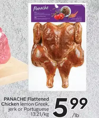 Sobeys Panache flattened chicken lemon greek, jerk or portuguese offer