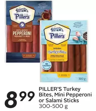 Sobeys Piller's turkey bites, mini pepperoni or salami sticks offer