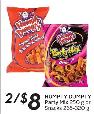 Sobeys Humpty dumpty party mix or snacks offer
