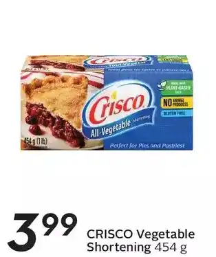 Sobeys Crisco vegetable shortening offer