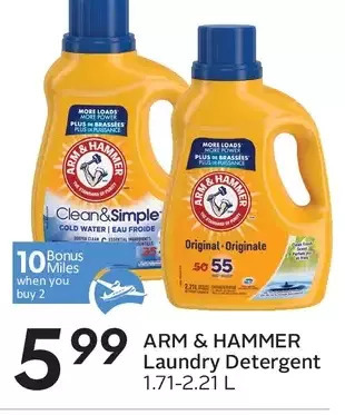 Sobeys Arm & hammer laundry detergent offer
