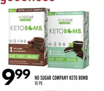 Sobeys No sugar company keto bomb offer