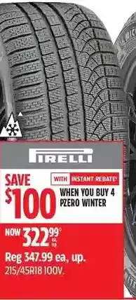 Canadian Tire Pirelli pzero winter tires offer