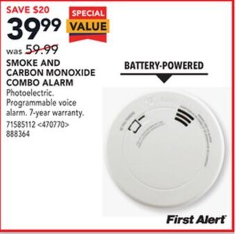 Lowe's First alert smoke and carbon monoxide combo alarm offer