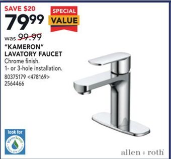 Lowe's Allen + roth "kameron" lavatory faucet offer