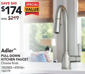 Lowe's Moen adler pull-down kitchen faucet offer
